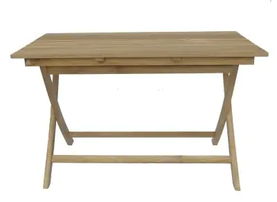  Product image 2 of the product “Table with Curved Leg, 75 cm Height | Teak Wood, Natural Finish ”